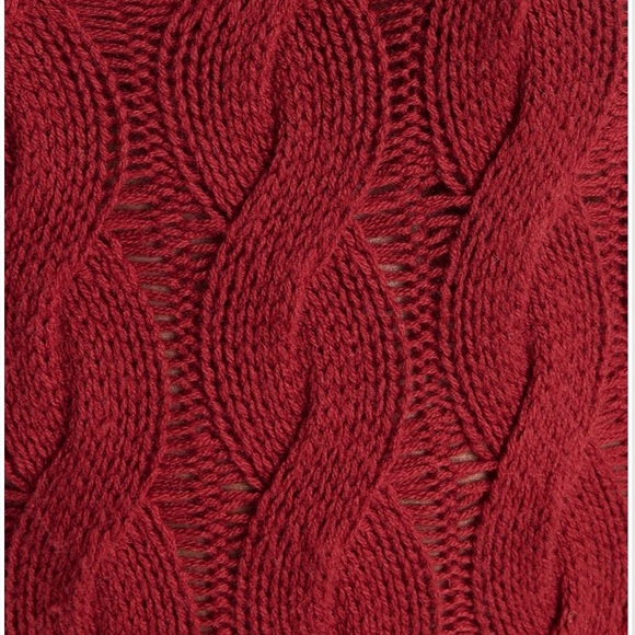 NAADAM Red Wool Cashmere One-Shoulder Cable Knit Midi Dress - size S $375 - Picture 7 of 12